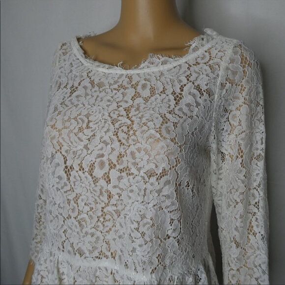 Joie Koda Floral Lace Blouse Peplum Top - Picture 3 of 7